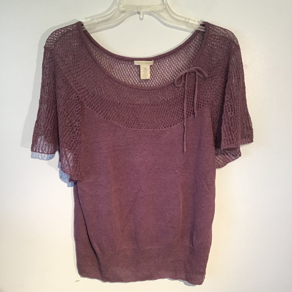 White + Warren Linen Short Sleeve Top Size S - Picture 10 of 15